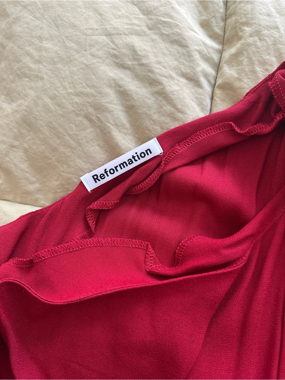Reformation Lawrence One-Shoulder Red Midi Dress - Picture 4 of 5